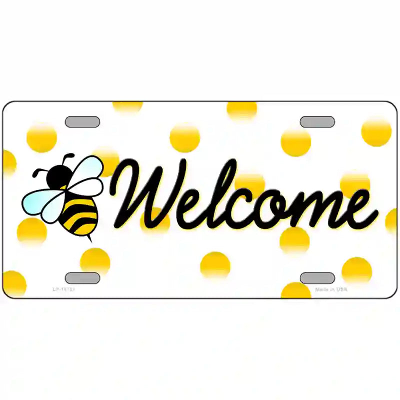 LLP-11721 24 x 12 in. Welcome Bee Novelty License Plate