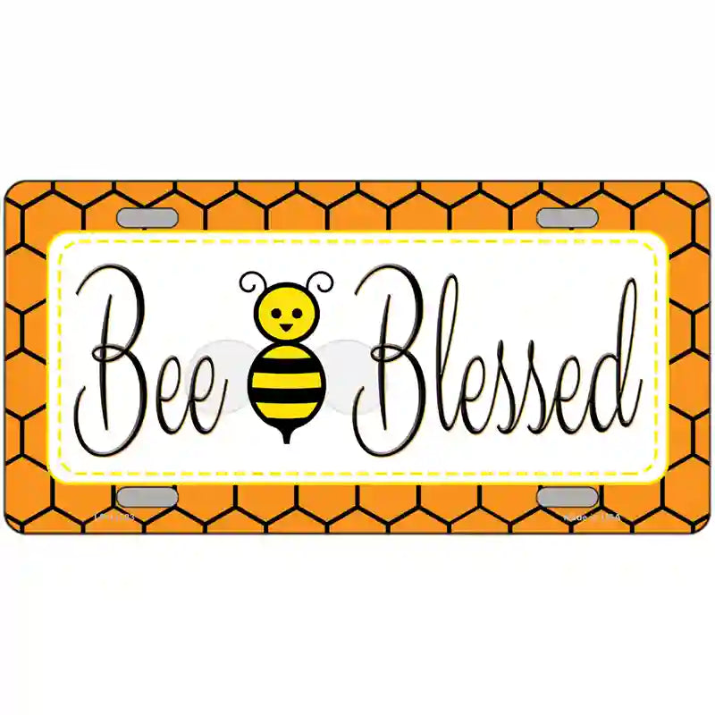 LLP-11723 24 x 12 in. Bee Blessed Simple Novelty License Plate