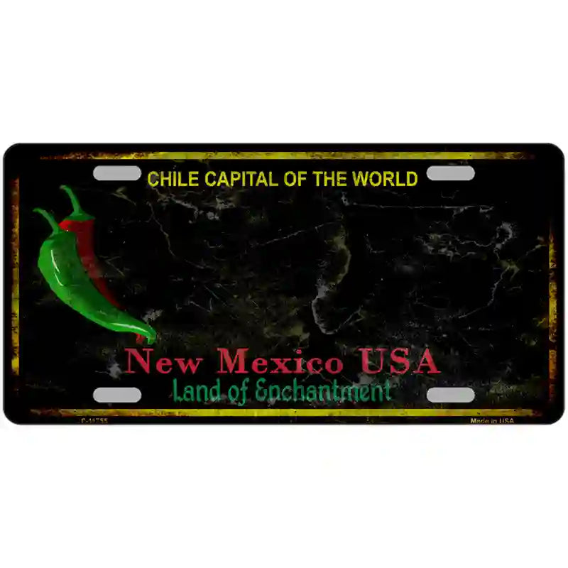 LLP-11755 24 x 12 in.   Mexico Black Blank Rusty State License Plate