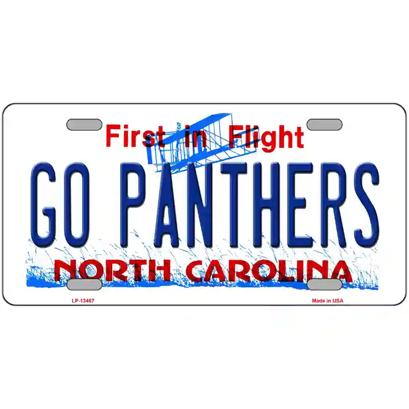 LLP-13467 24 x 12 in. Go Panthers North Carolina Novelty Metal License Plate Tag