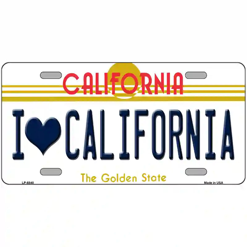 LLP-6840 24 x 12 in. I Love California Novelty Metal License Plate