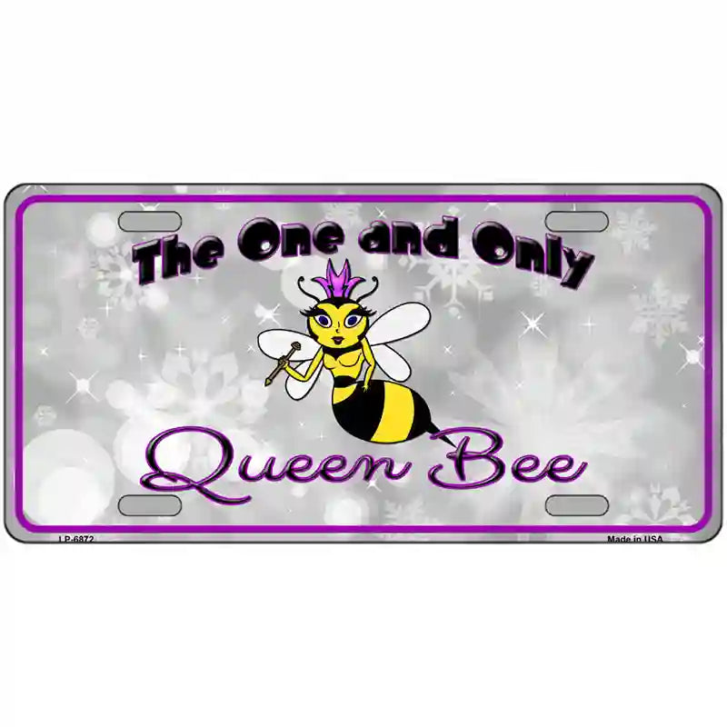 LLP-6872 24 x 12 in. Queen Bee Purple Metal Novelty License Plate