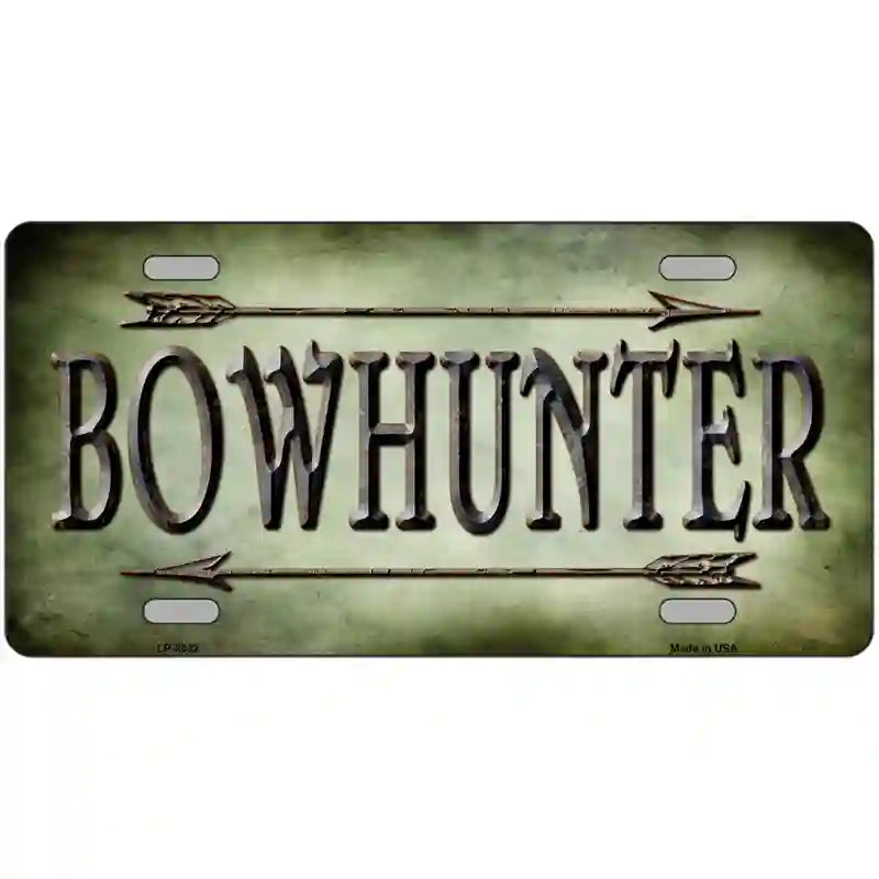 LLP-8032 24 x 12 in. Bowhunter Novelty Metal License Plate