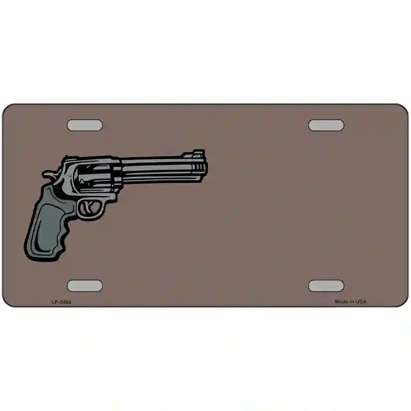 LLP-3484 24 x 12 in. Gun Offset Customizable Metal Novelty License Plate