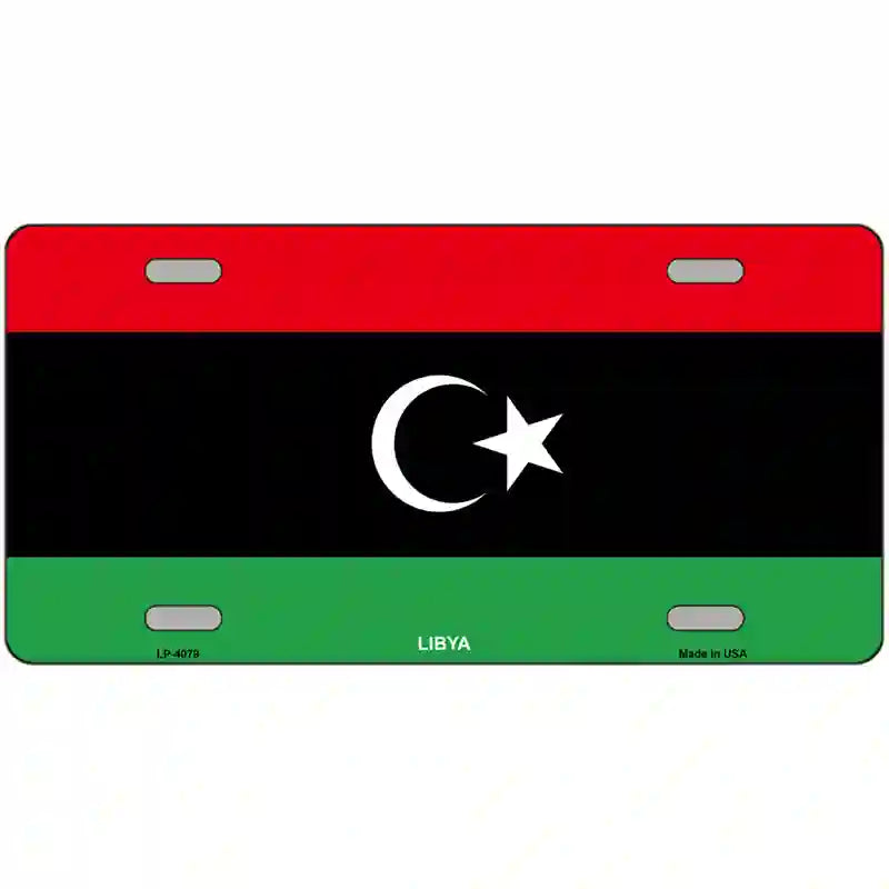 LLP-4079 24 x 12 in. Libya Flag Metal Novelty License Plate