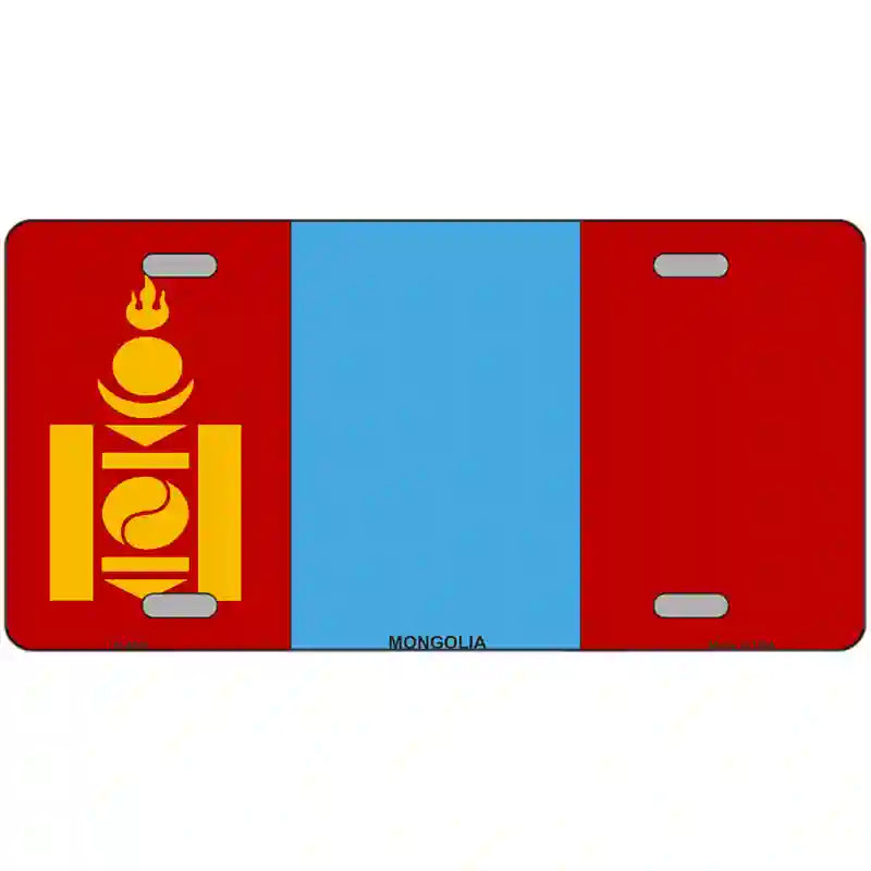 LLP-4098 24 x 12 in. Mongolia Flag Metal Novelty License Plate