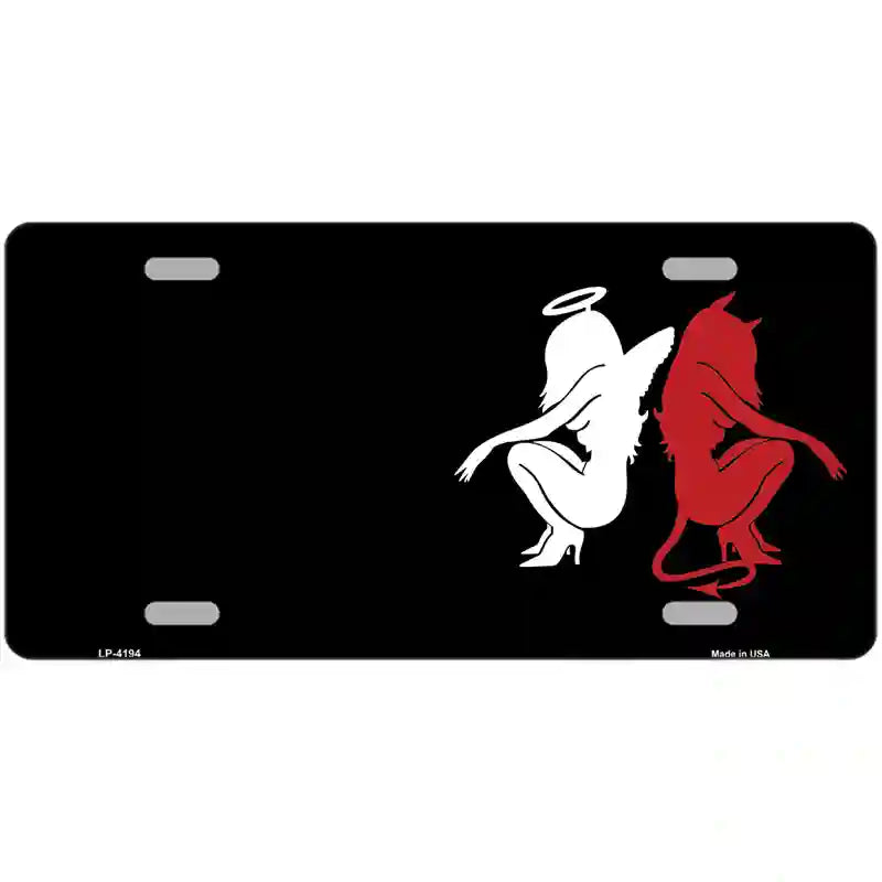 LLP-4194 24 x 12 in. Angel Devil Offset Metal Novelty License Plate
