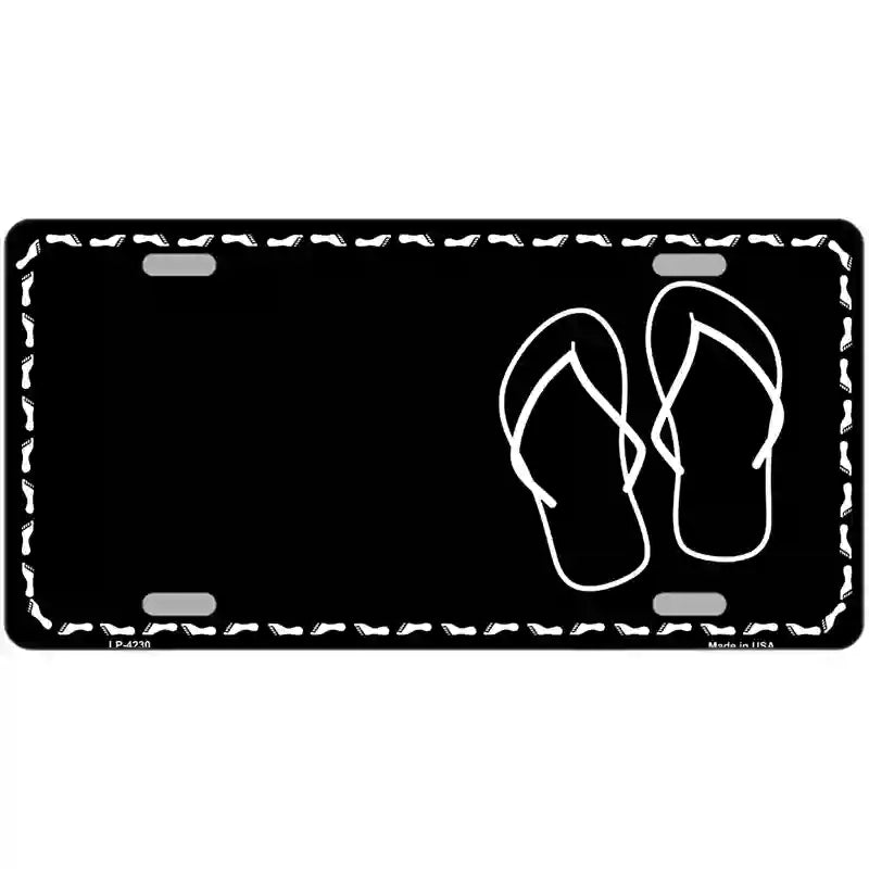 LLP-4230 24 x 12 in. Flip Flops Offset Metal Novelty License Plate