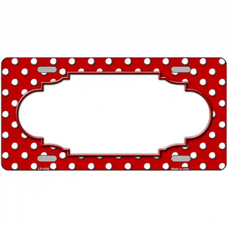 LLP-4356 24 x 12 in. Scallop Red White Polka Dot Metal Novelty License Plate