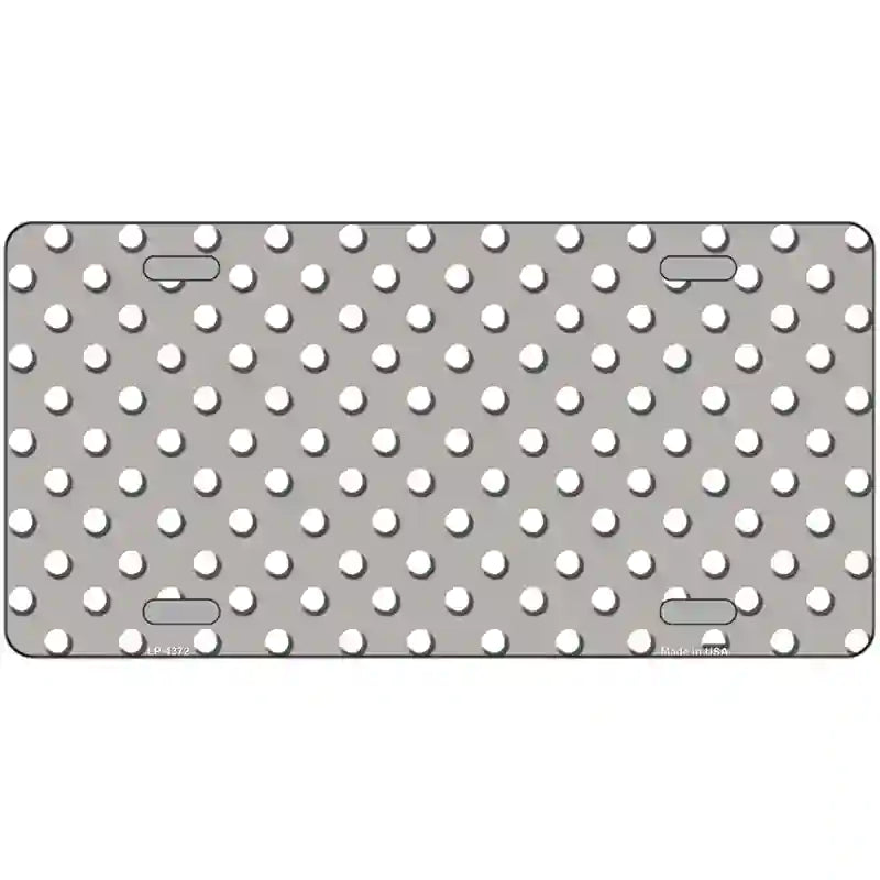 LLP-4372 24 x 12 in. Gray White Polka Dot Metal Novelty License Plate