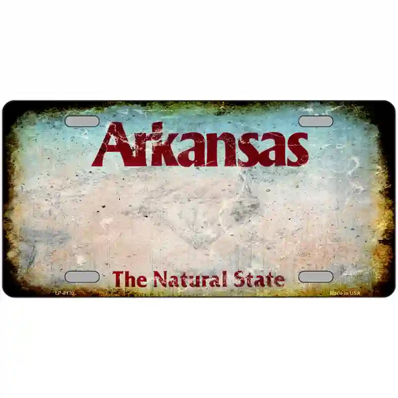 LLP-8120 24 x 12 in. Arkansas State Rusty Novelty Metal License Plate