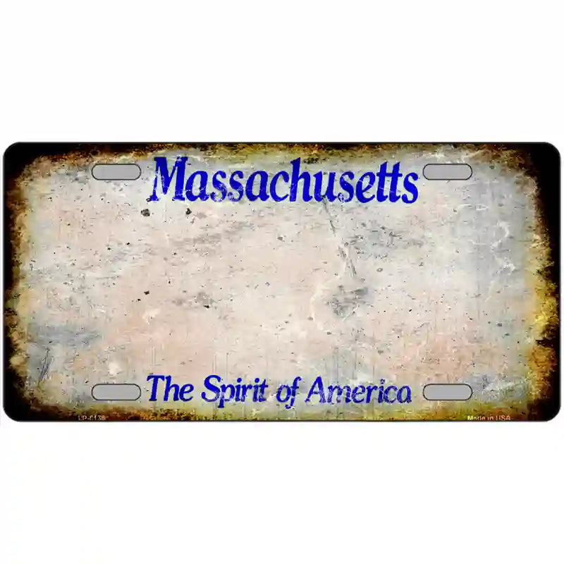 LLP-8138 24 x 12 in. Massachusetts State Rusty Novelty Metal License Plate