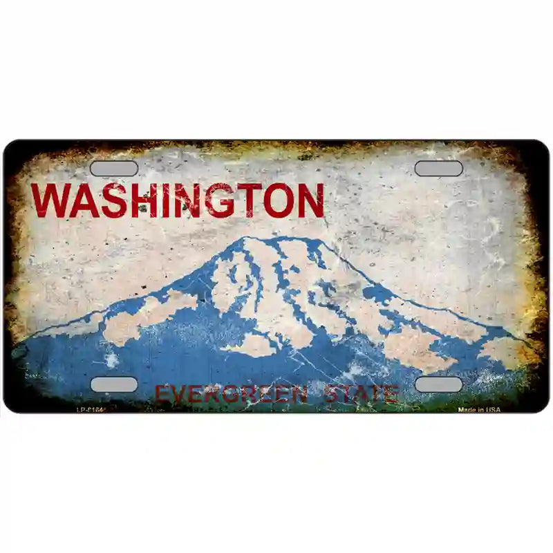 LLP-8164 24 x 12 in. Washington Blank Rusty Novelty Metal License Plate
