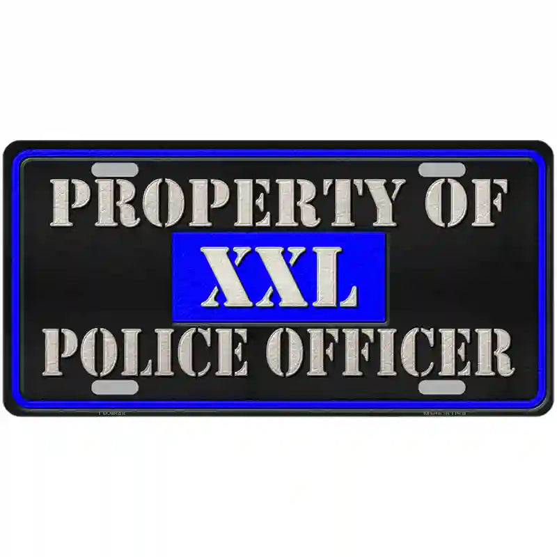 LLP-9848 24 x 12 in. Property of Police Officer Novelty Metal License Plate -  Smart Blonde