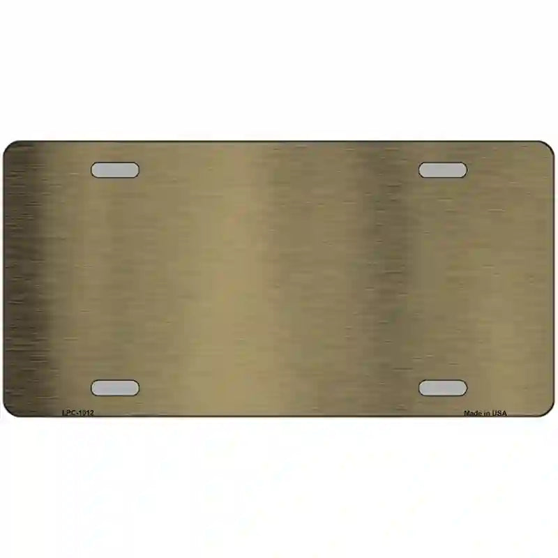 LLPC-1012 24 x 12 in. Gold Metallic Solid Metal Novelty License Plate