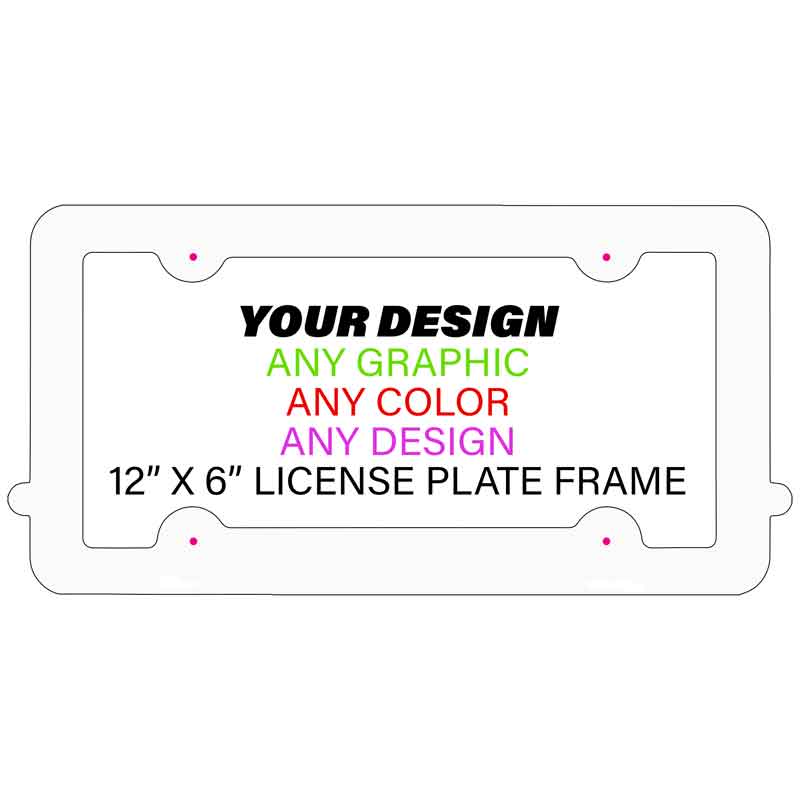 CUSTOMLPF 12 x 6 in. Personalized Custom Aluminum License Plate Tag Frame