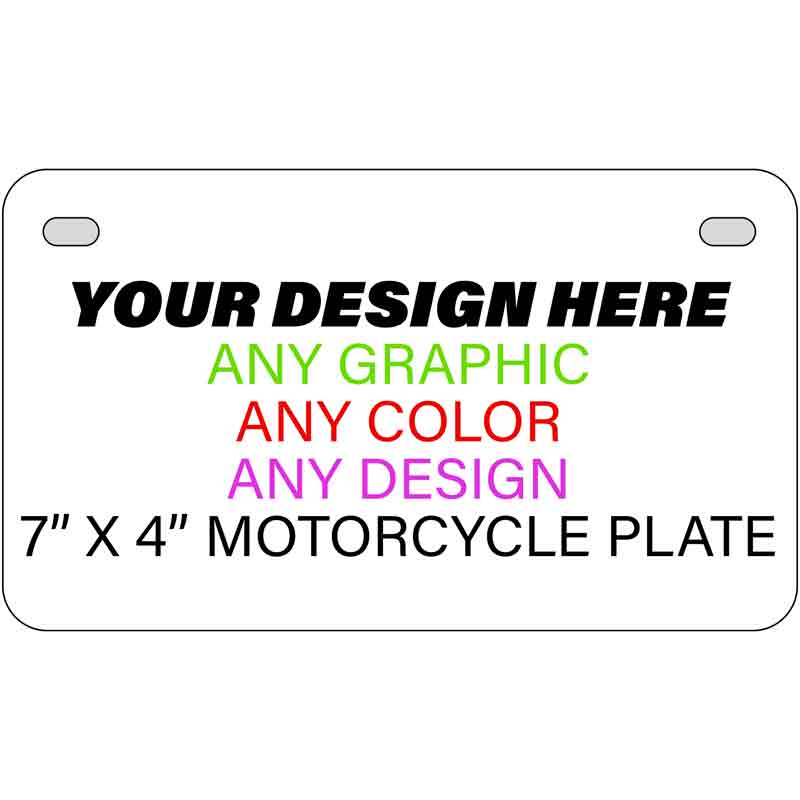 CUSTOMMLP 7 x 4 in. Personalized Design Your Own Custom Motorcycle Golf Cart Aluminum License Plate Tag