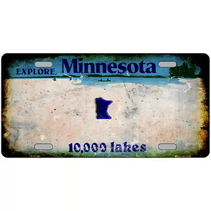 LLP-8140 24 x 12 in. Minnesota State Rusty Novelty Metal License Plate