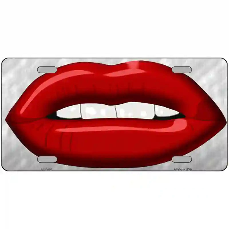 LLP-8416 24 x 12 in. Red Lips Novelty Metal License Plate