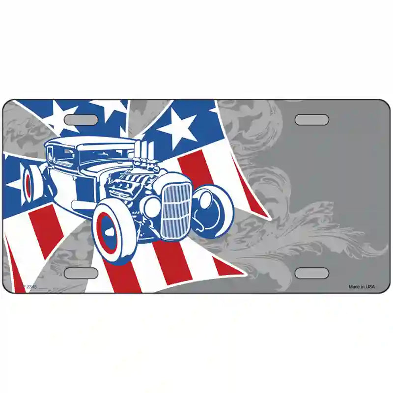 LLP-2346 24 x 12 in. Retro Rod Offset Metal Novelty License Plate