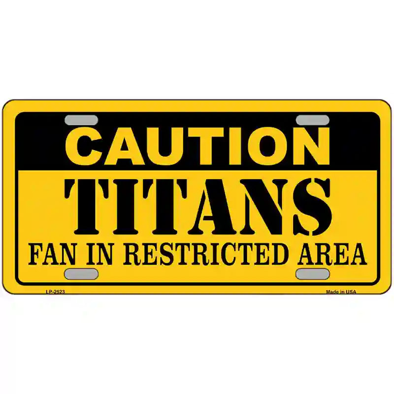 LLP-2523 24 x 12 in. Caution Titans Metal Novelty License Plate