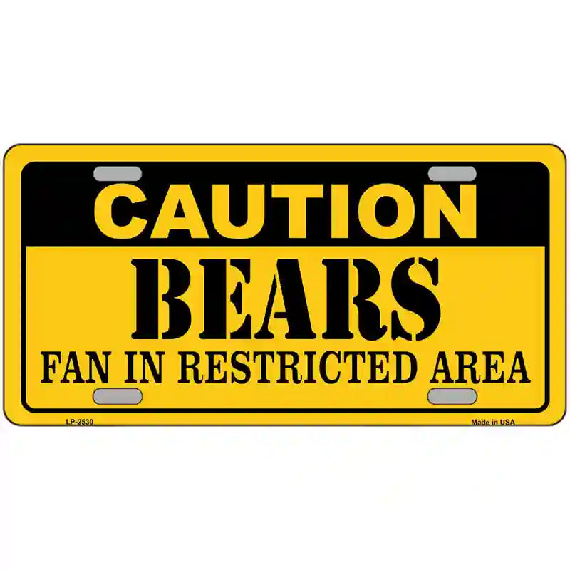 LLP-2530 24 x 12 in. Caution Bears Metal Novelty License Plate