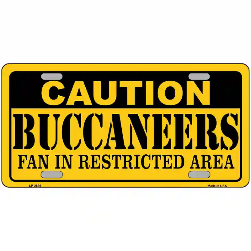 LLP-2536 24 x 12 in. Caution Buccaneers Metal Novelty License Plate