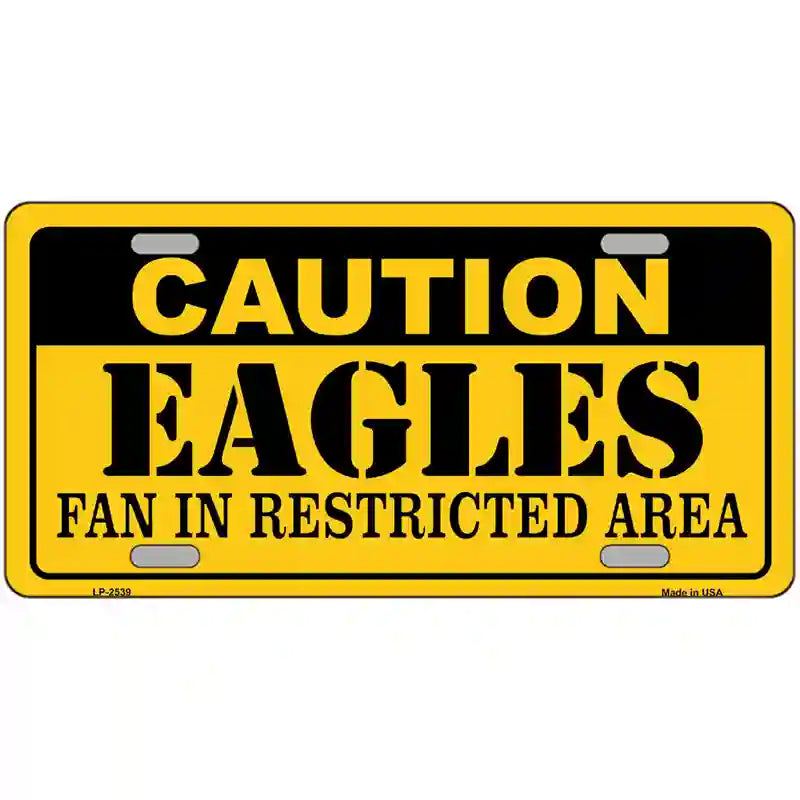 LLP-2539 24 x 12 in. Caution Eagles Metal Novelty License Plate