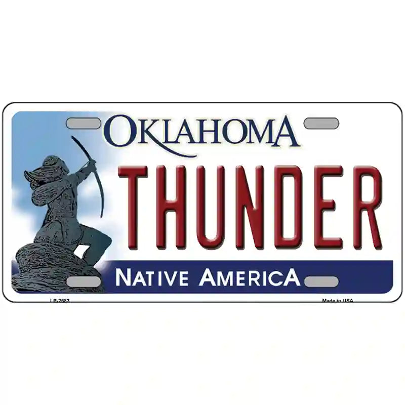 LLP-2583 24 x 12 in. Thunder Oklahoma Novelty State Metal License Plate