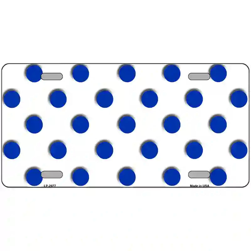 LLP-2977 24 x 12 in. Blue White Polka Dot Metal Novelty License Plate