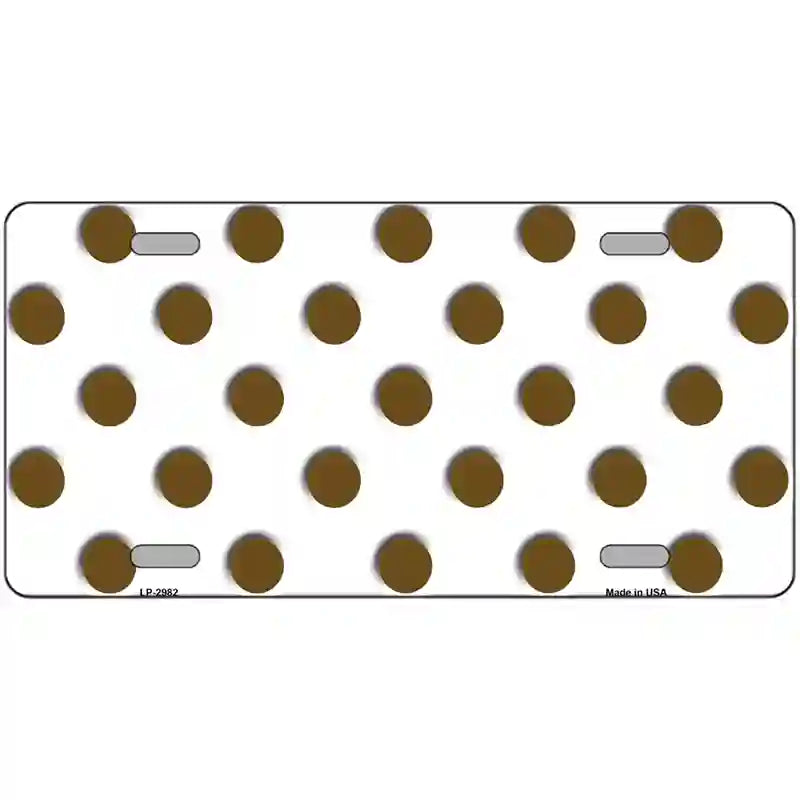 LLP-2982 24 x 12 in. Brown White Polka Dot Metal Novelty License Plate