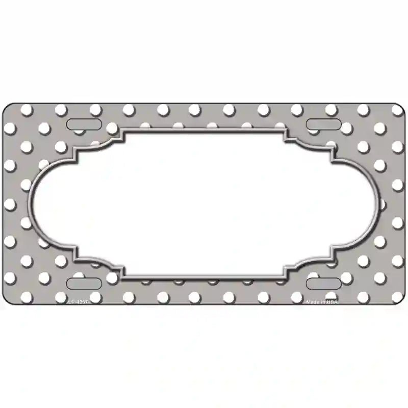 LLP-4357 24 x 12 in. Scallop Gray White Polka Dot Metal Novelty License Plate