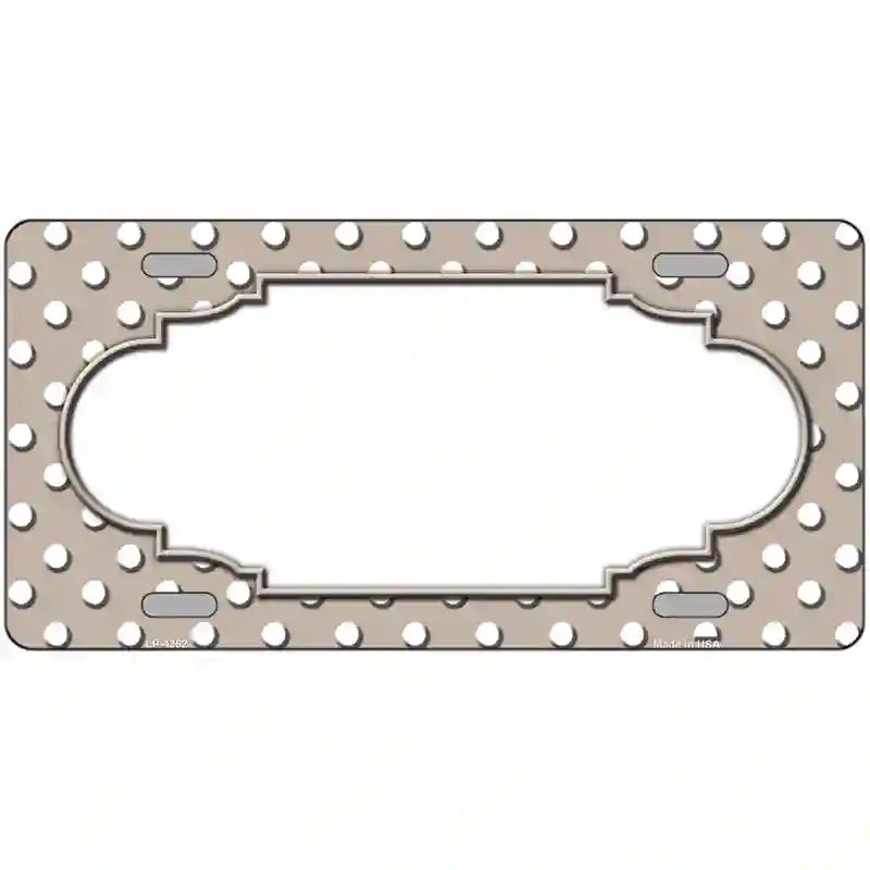 LLP-4362 24 x 12 in. Scallop Tan White Polka Dot Metal Novelty License Plate