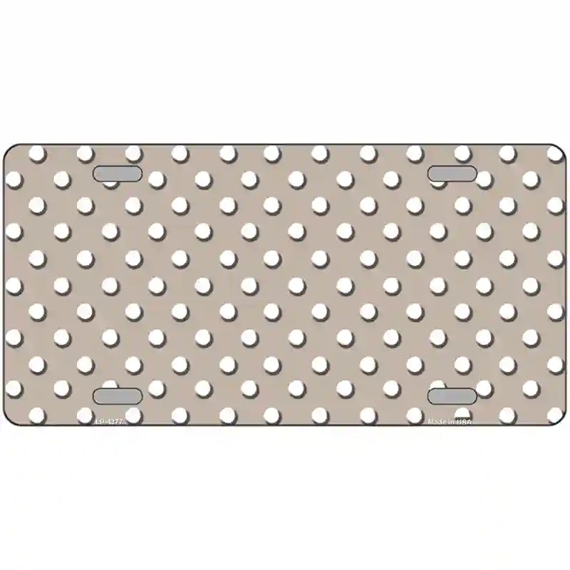 LLP-4377 24 x 12 in. Tan White Polka Dot Metal Novelty License Plate