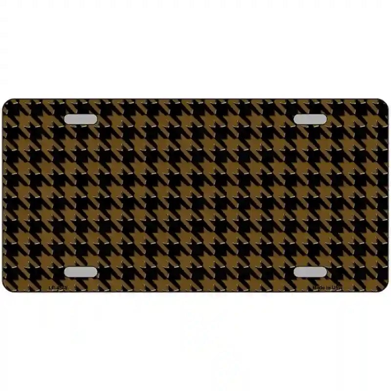 LLP-4568 24 x 12 in. Brown Black Houndstooth Metal Novelty License Plate