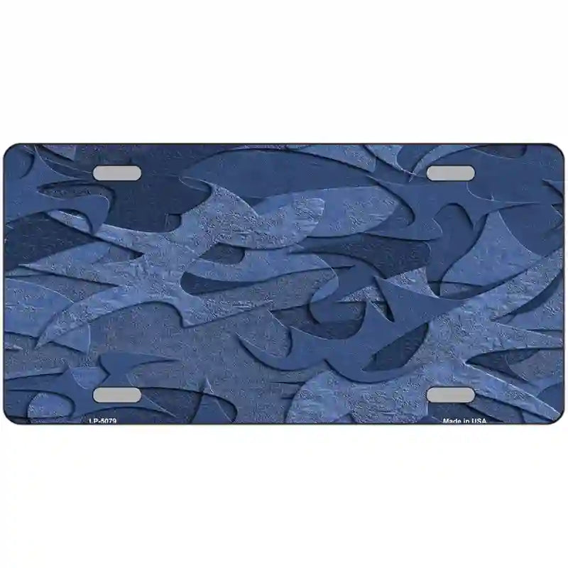 LLP-5079 24 x 12 in. Camouflage Solid Blue Metal Novelty License Plate