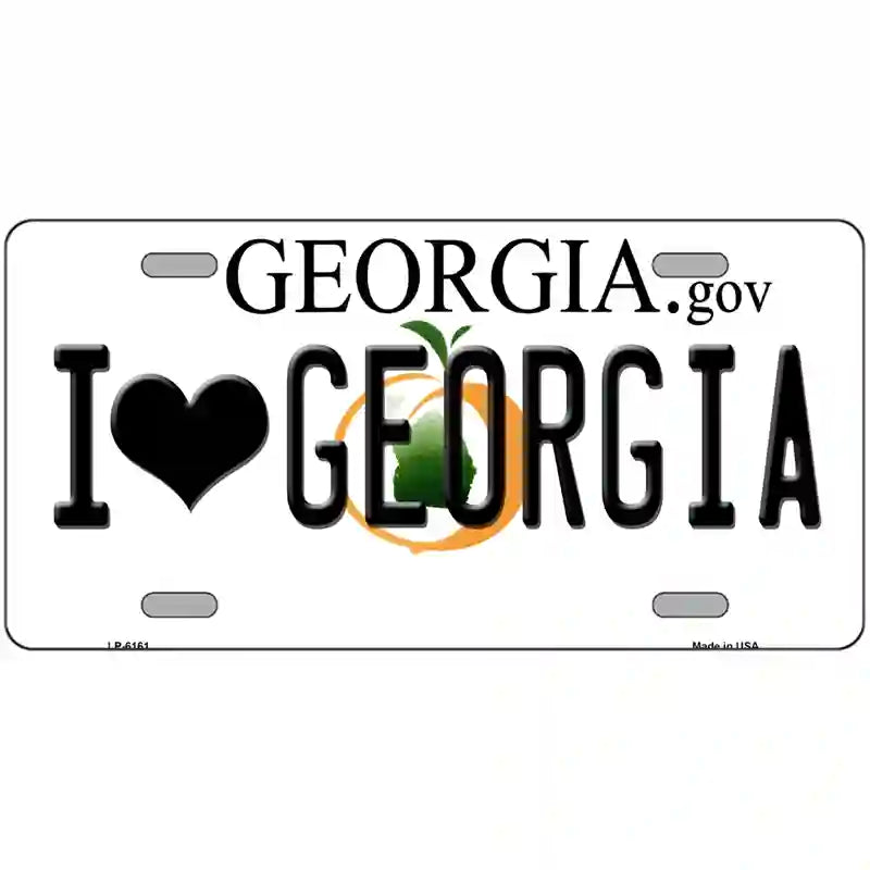 LLP-6161 24 x 12 in. I Love Georgia Novelty Metal License Plate