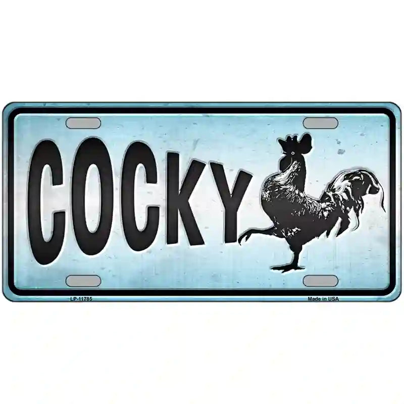 LLP-11785 24 x 12 in. Cocky Chicken Novelty License Plate