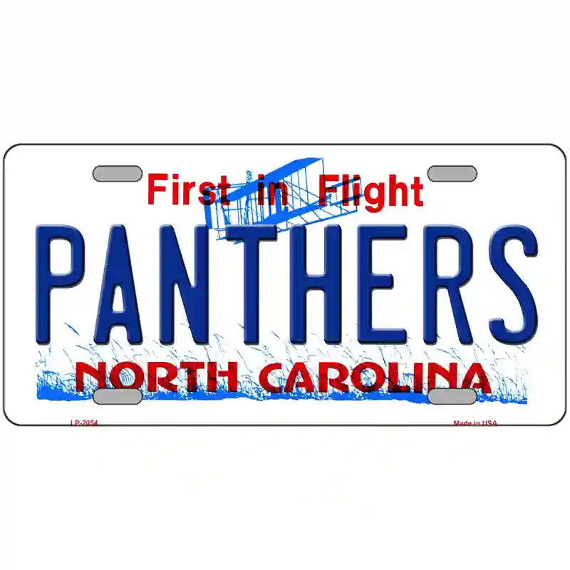 LLP-2054 24 x 12 in. Panthers North Carolina Novelty State Metal License Plate