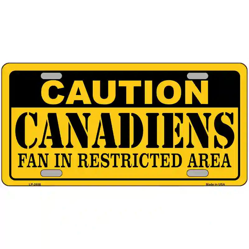 LLP-2658 24 x 12 in. Caution Canadiens Metal Novelty License Plate