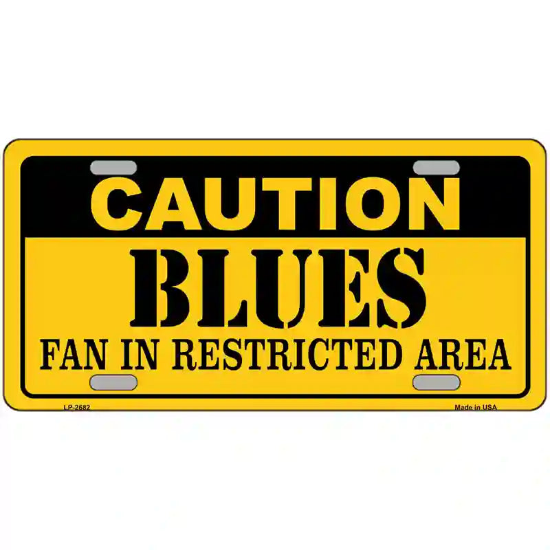 LLP-2682 24 x 12 in. Caution Blues Metal Novelty License Plate