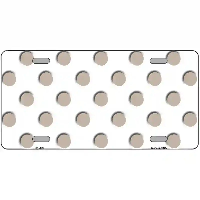 LLP-2984 24 x 12 in. Tan White Polka Dot Metal Novelty License Plate