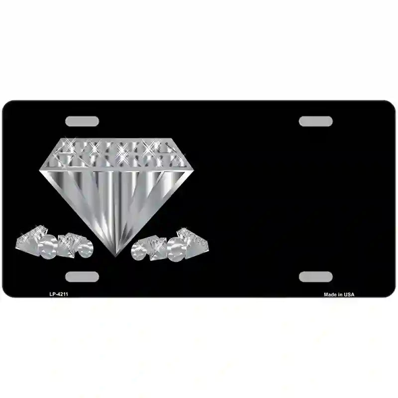 LLP-4211 24 x 12 in. Diamonds Offset Metal Novelty License Plate