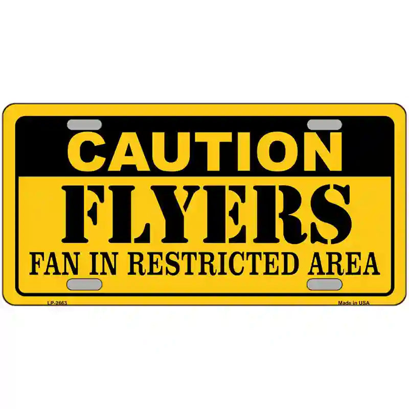 LLP-2663 24 x 12 in. Caution Flyers Metal Novelty License Plate