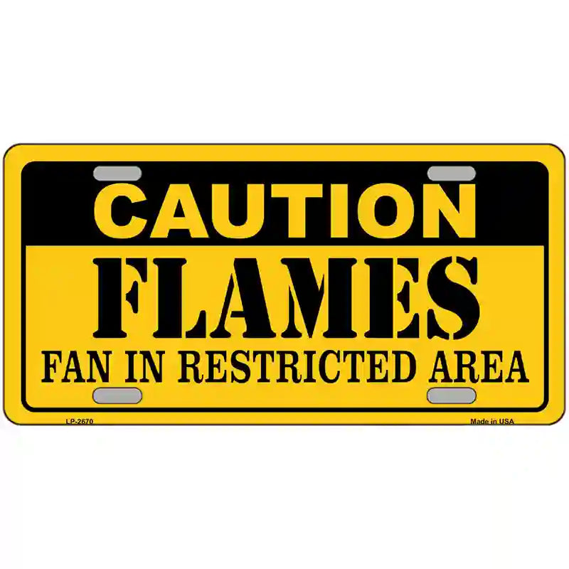 LLP-2670 24 x 12 in. Caution Flames Metal Novelty License Plate