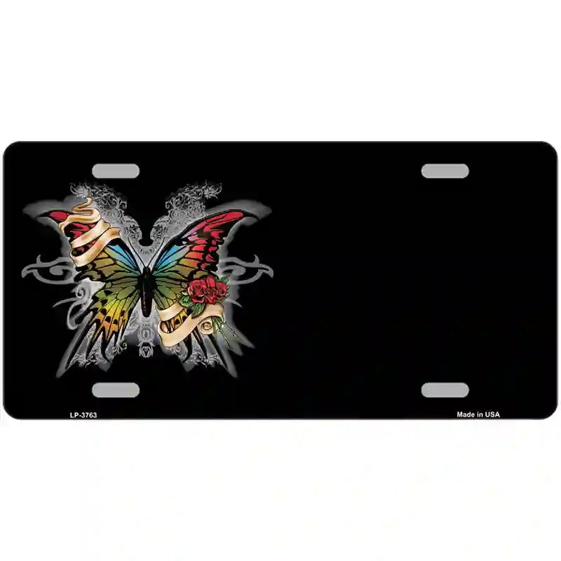LLP-3763 24 x 12 in. Butterfly Offset Metal Novelty License Plate