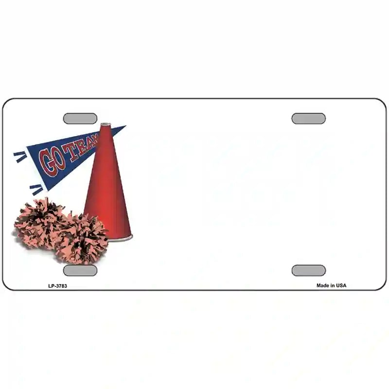 LLP-3783 24 x 12 in. Pom & Cheer Offset Metal Novelty License Plate
