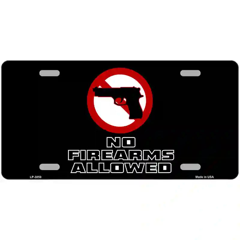LLP-3859 24 x 12 in. No Firearms Allowed Metal Novelty License Plate