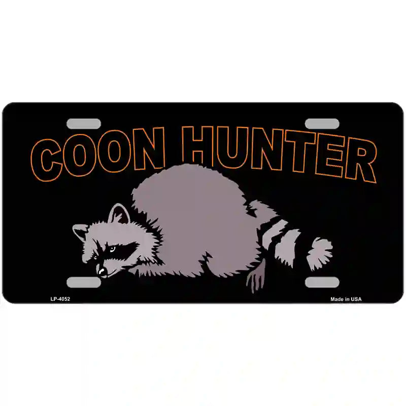 LLP-4052 24 x 12 in. Coon Hunter Metal Novelty License Plate