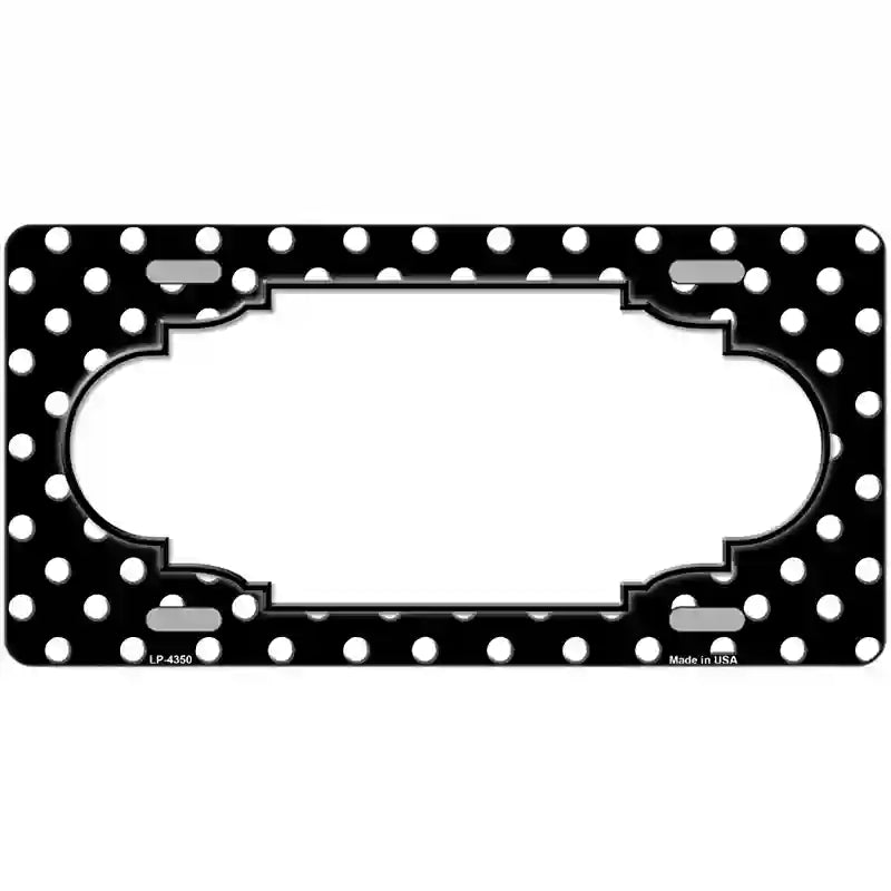LLP-4350 24 x 12 in. Scallop Black White Polka Dot Metal Novelty License Plate